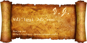 Völgyi János névjegykártya