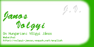 janos volgyi business card