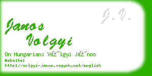 janos volgyi business card